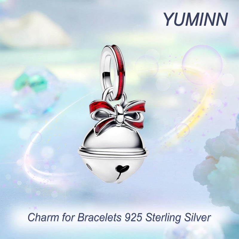 YUMINN 925 Sterling Silver Charms for Bracelets Gold Love and Heart Charms Cherry Blossom Dangle Beads Jewelry for Women - Image 1